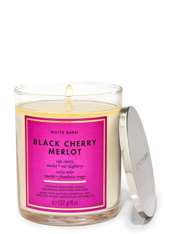 Black Cherry Merlot Signature Single Wick Candle Single Wick Candle