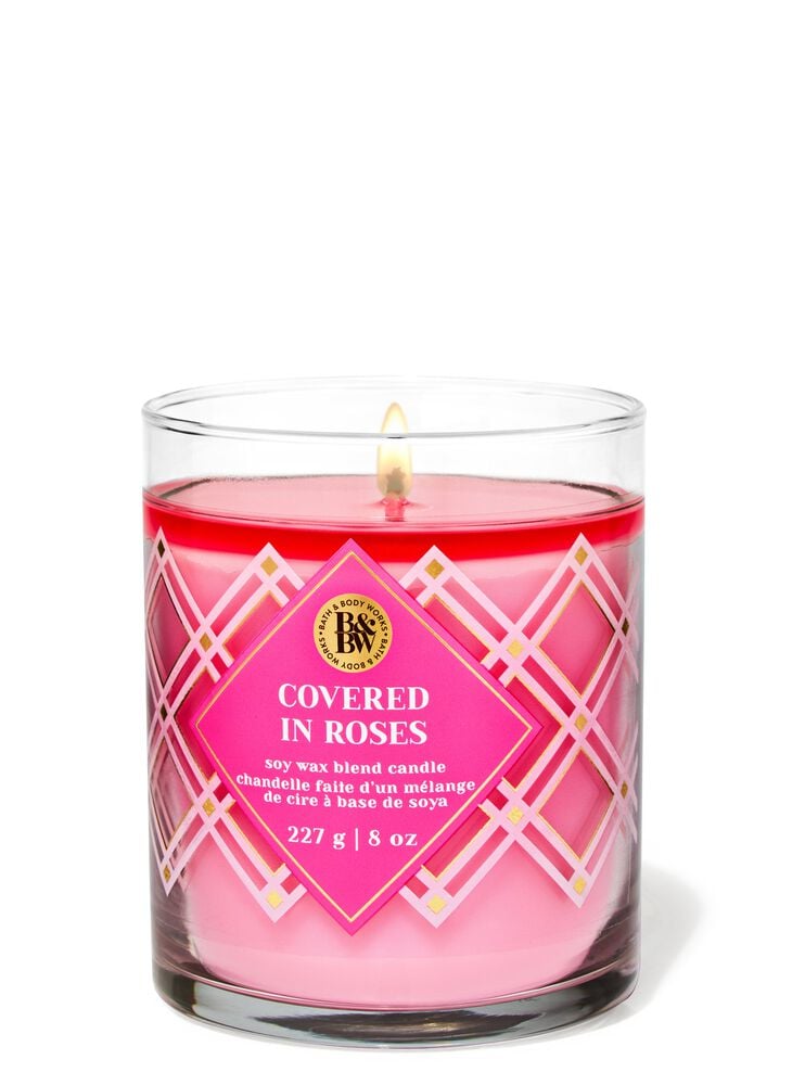 Covered In Roses Single Wick Candle Single Wick Candle