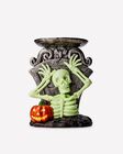 Glow-in-the-Dark Skeleton Boo! Pedestal 3-Wick Candle Holder image number null