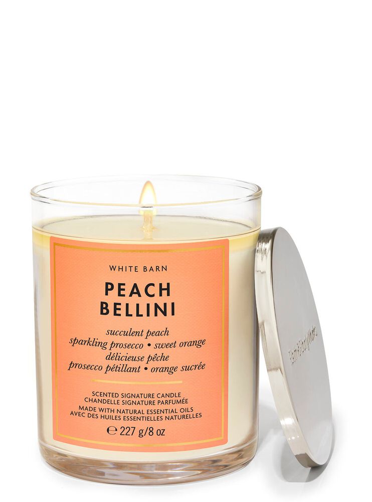 Peach Bellini Signature Single Wick Candle Single Wick Candle