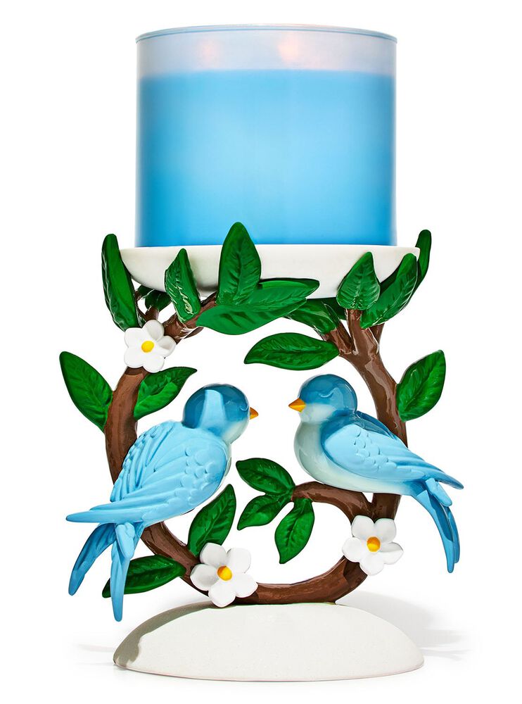Birds on a Branch Pedestal 3-Wick Candle Holder 3-Wick Candle Holder