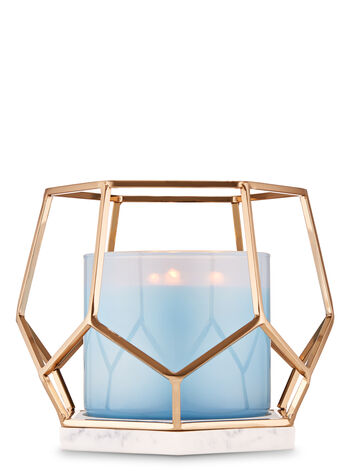 Metallic Hexagon Candle Holder 3-Wick Candle Holder
