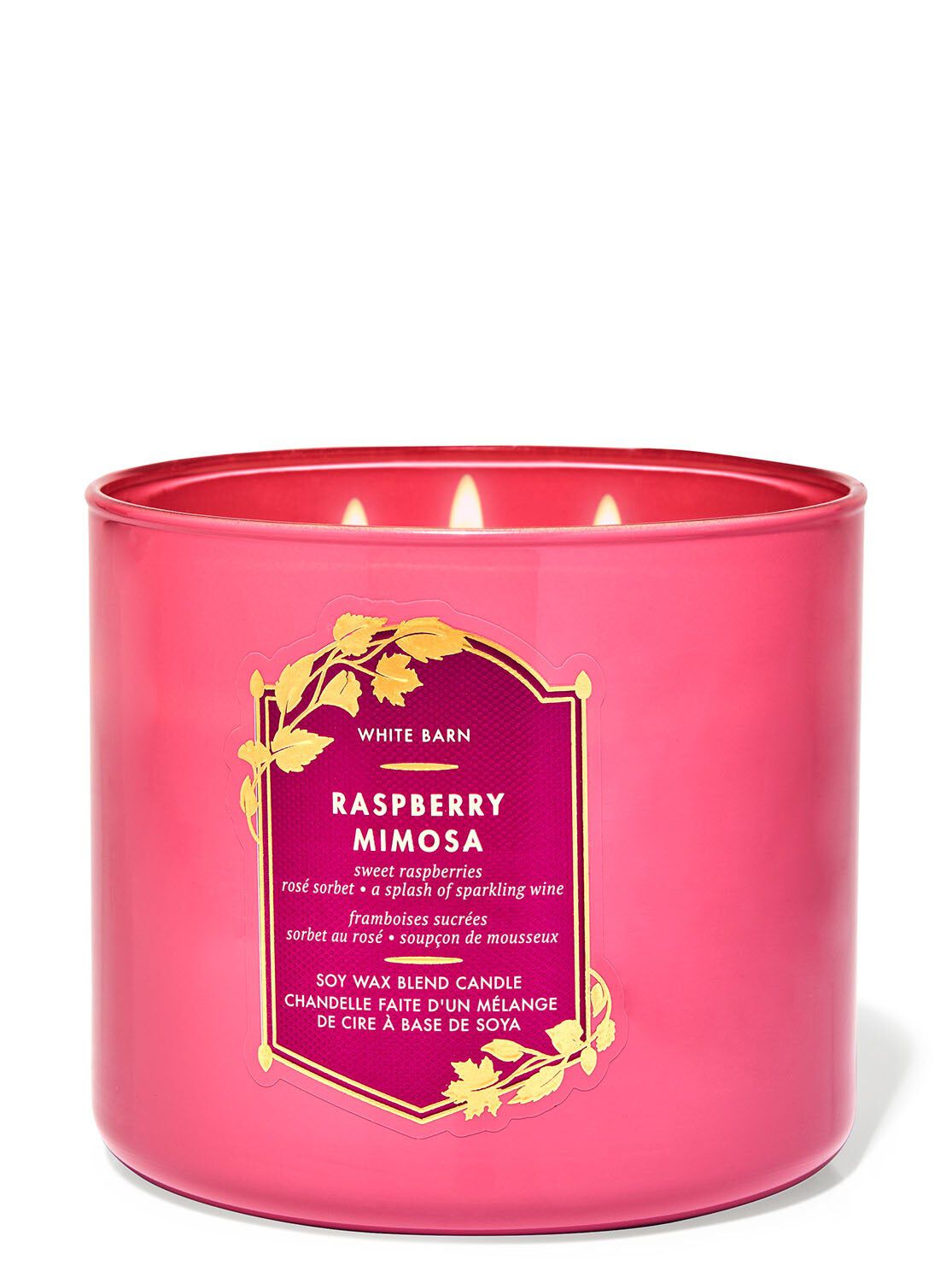 Shop Raspberry Mimosa 3-Wick Candle | SG Bath & Body Works