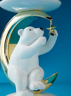 Bear & Moon Pedestal 3-Wick Candle Holder image number null