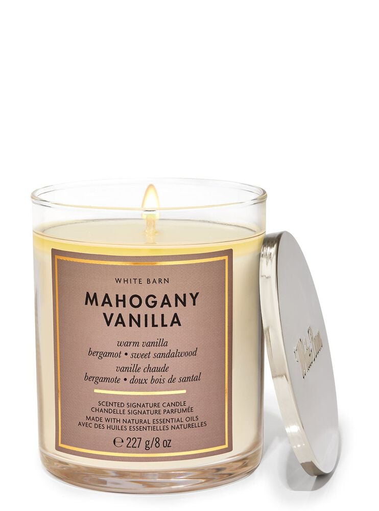 Mahogany Vanilla Signature Single Wick Candle Single Wick Candle