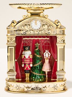 Nutcracker Lightbox Pedestal 3-Wick Candle Holder image number null