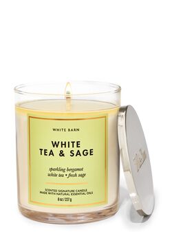 White Tea & Sage Signature Single Wick Candle