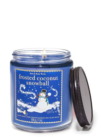 Frosted Coconut Snowball Mason Single Wick Candle Mason Single Wick Candle