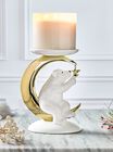 Bear & Moon Pedestal 3-Wick Candle Holder image number null