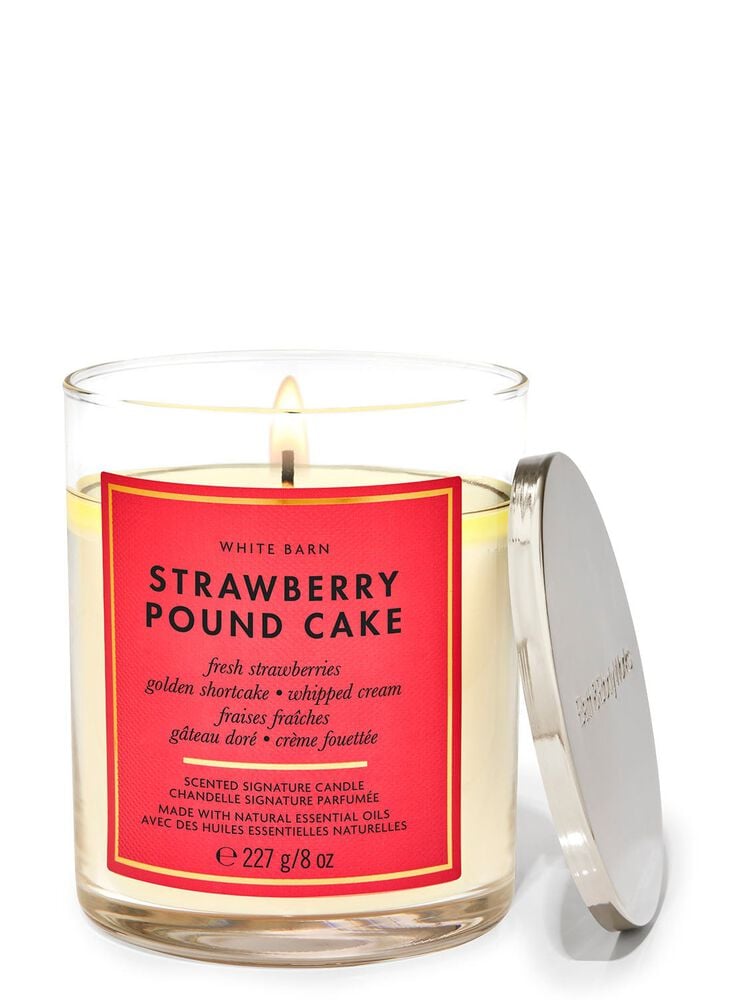 Strawberry Pound Cake Signature Single Wick Candle Single Wick Candle