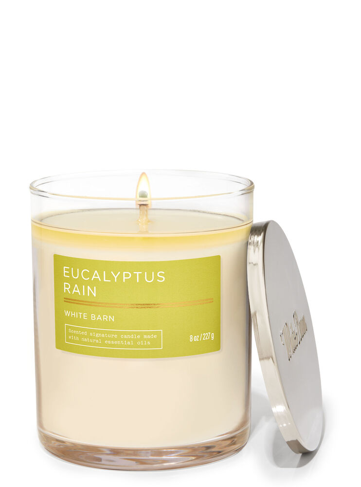 Eucalyptus Rain Signature Single Wick Candle Single Wick Candle