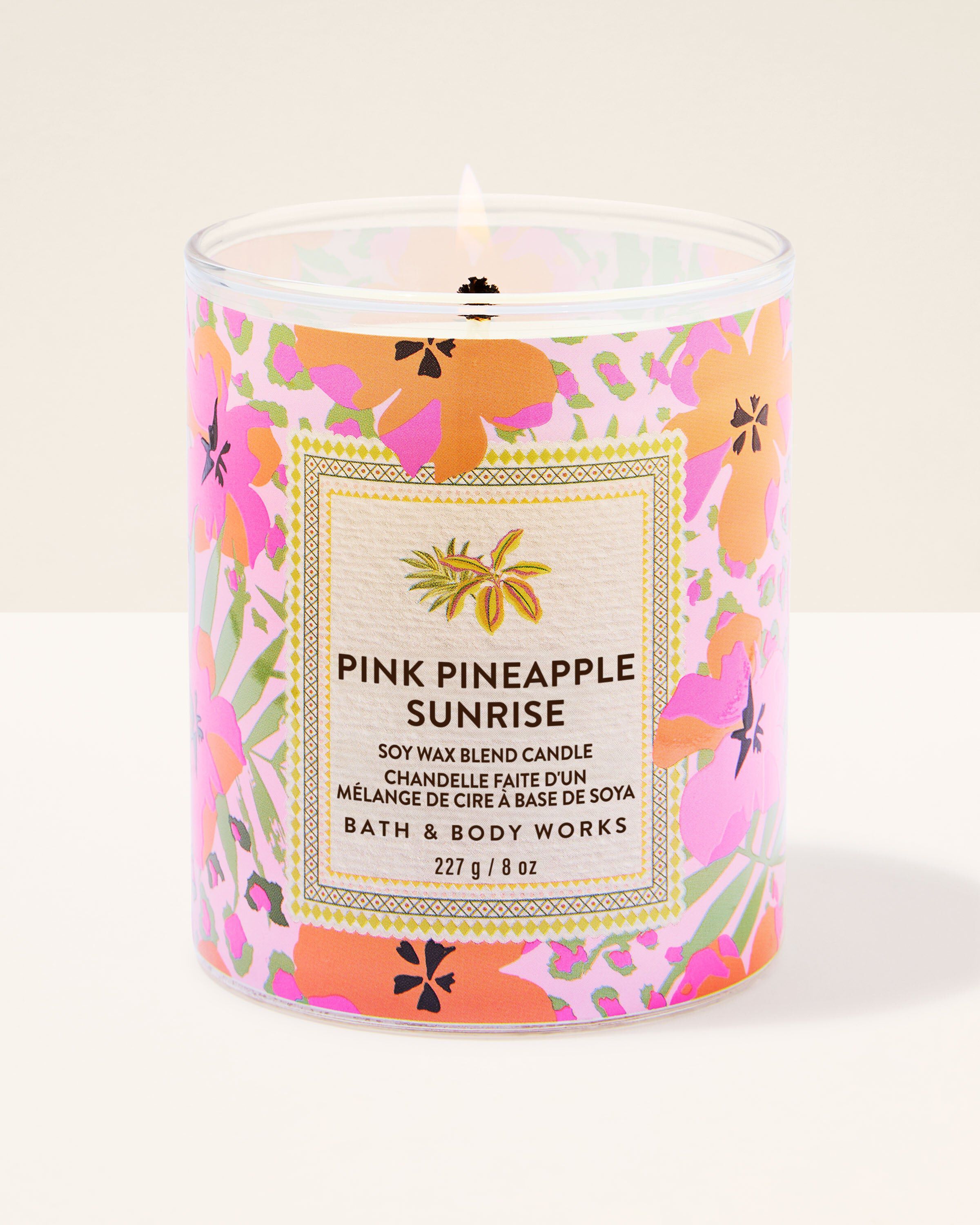 Shop Pink Pineapple Sunrise Single Wick Candle | Bath & Body Works