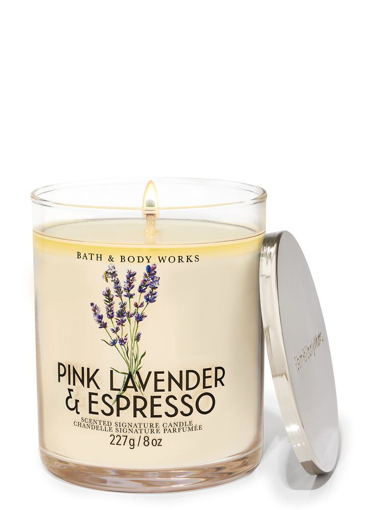 Pink Lavender & Espresso Signature Single Wick Candle Single Wick Candle