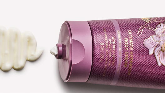 Very Violet Ultimate Hydration body cream swatch